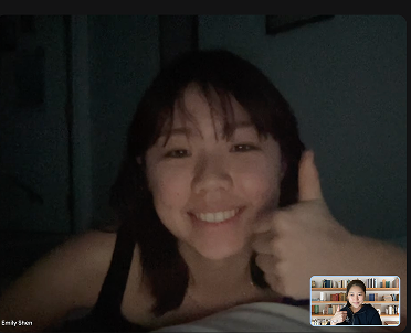 Video call screenshot from feedback session with Emily Shen