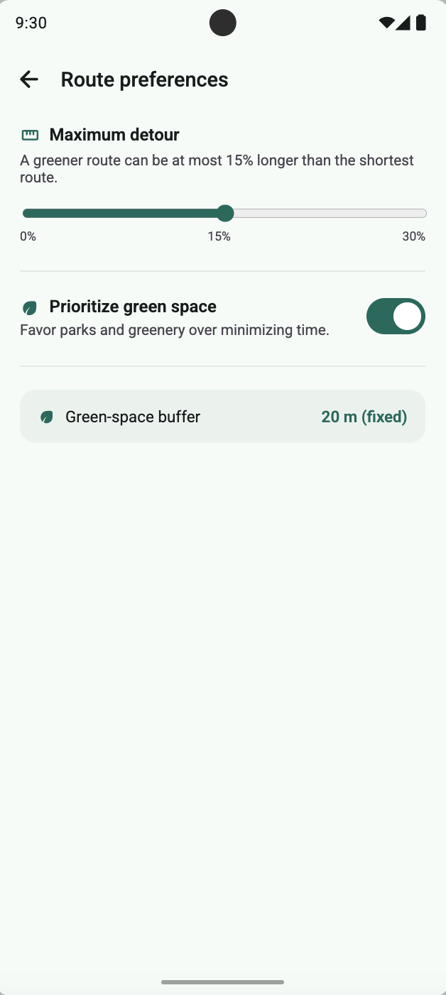 Route preferences