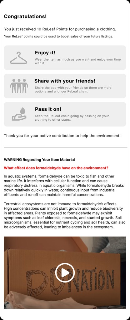 Next steps with ReLeaf points and tips